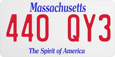 MA license plate 440QY3