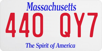 MA license plate 440QY7