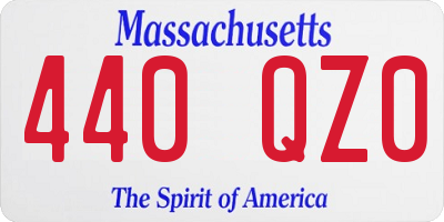MA license plate 440QZ0