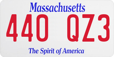 MA license plate 440QZ3