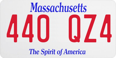 MA license plate 440QZ4
