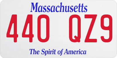 MA license plate 440QZ9