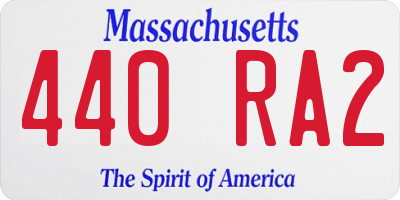 MA license plate 440RA2