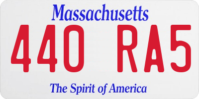 MA license plate 440RA5