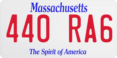 MA license plate 440RA6