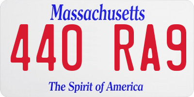 MA license plate 440RA9