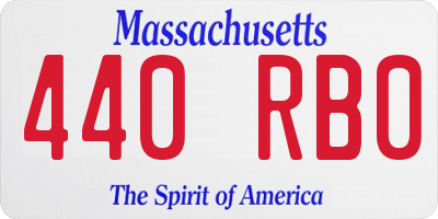 MA license plate 440RB0
