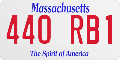 MA license plate 440RB1