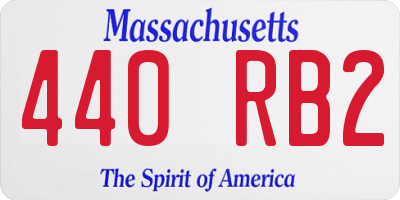MA license plate 440RB2