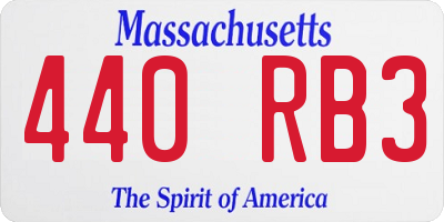 MA license plate 440RB3