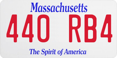 MA license plate 440RB4