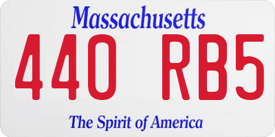 MA license plate 440RB5
