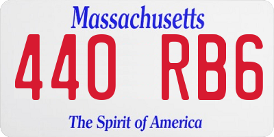 MA license plate 440RB6