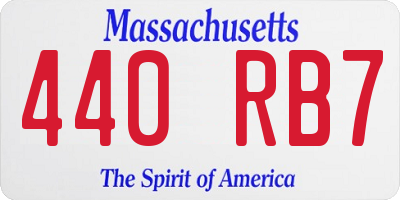 MA license plate 440RB7