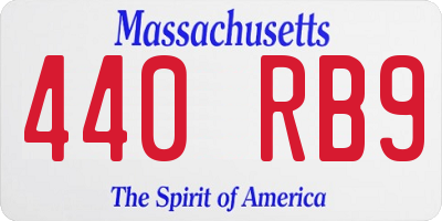MA license plate 440RB9