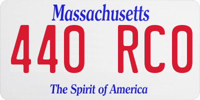 MA license plate 440RC0