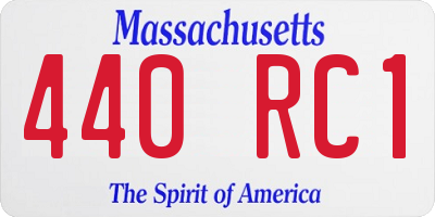 MA license plate 440RC1