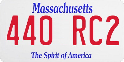 MA license plate 440RC2
