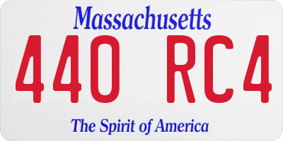 MA license plate 440RC4