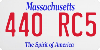 MA license plate 440RC5
