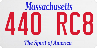 MA license plate 440RC8