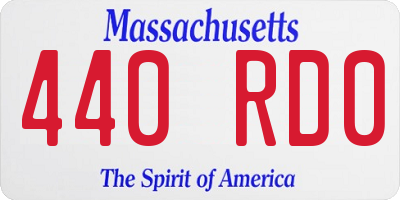 MA license plate 440RD0