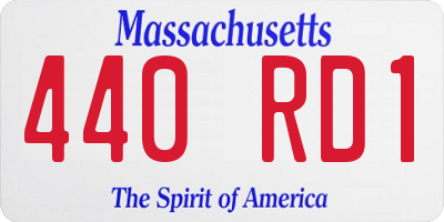 MA license plate 440RD1