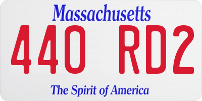 MA license plate 440RD2