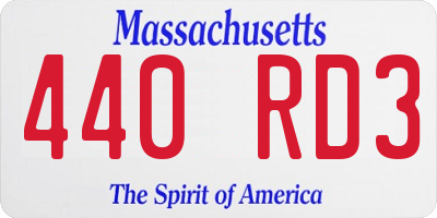 MA license plate 440RD3