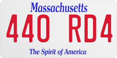 MA license plate 440RD4