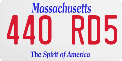 MA license plate 440RD5