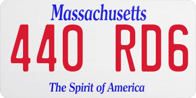 MA license plate 440RD6