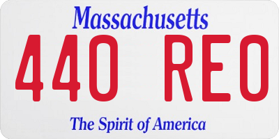 MA license plate 440RE0