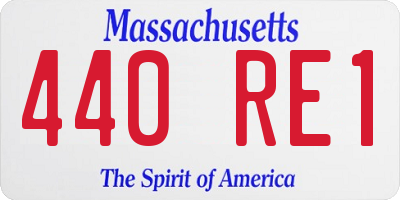 MA license plate 440RE1