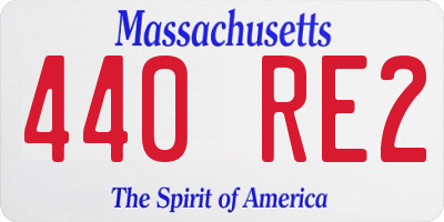 MA license plate 440RE2