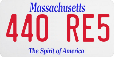 MA license plate 440RE5