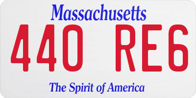 MA license plate 440RE6