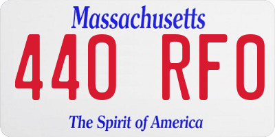 MA license plate 440RF0