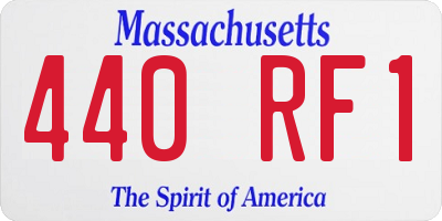 MA license plate 440RF1