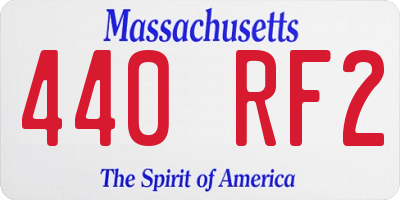 MA license plate 440RF2