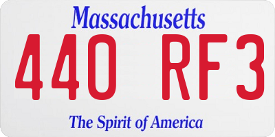 MA license plate 440RF3