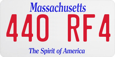MA license plate 440RF4