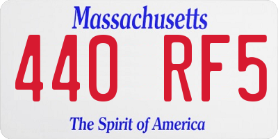 MA license plate 440RF5