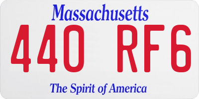 MA license plate 440RF6