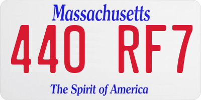 MA license plate 440RF7