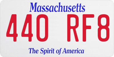 MA license plate 440RF8