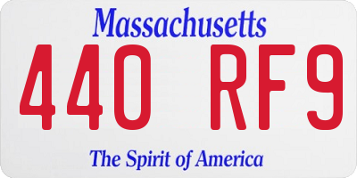 MA license plate 440RF9