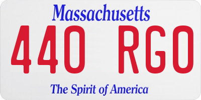 MA license plate 440RG0