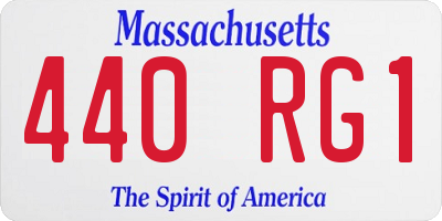 MA license plate 440RG1