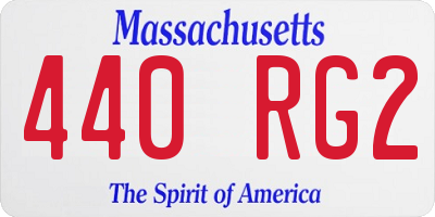 MA license plate 440RG2